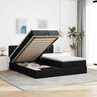 Ottomaanse bed met ruime opbergruimte in lichtgrijs materiaal - Zwart / 180 x 200 cm / Getuft ontwerp - Bedden &