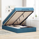 Ottomaanse bed met ruime opbergruimte in zwart materiaal - Donkerblauw / 120 x 190 - Bedden & bedframes