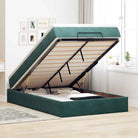 Ottomaanse bed met ruime opbergruimte in zwart materiaal - Donkergroen / 120 x 190 - Bedden & bedframes