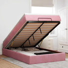 Ottomaanse bed met ruime opbergruimte in zwart materiaal - Roze / 120 x 190 - Bedden & bedframes