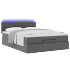 Ottomane bed met grijs materiaal en comfortabele schuimvulling - Bedden & bedframes
