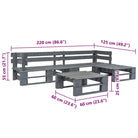 Pallet loungeset van geïmpregneerd grenenhout voor buitenplezier - Tuinsets