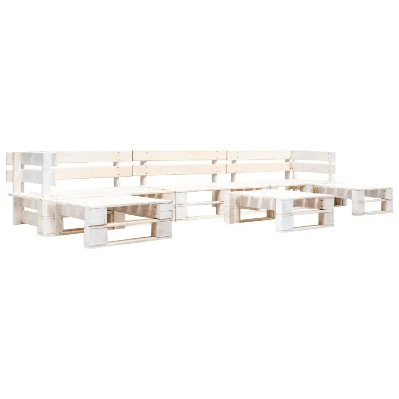 Pallet Loungeset van Geïmpregneerd Grenenhout voor Buitenplezier - Wit - Tuinsets