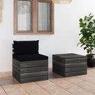 Pallet tuinset van massief grenenhout met kussens voor ontspanning - Tuinsets