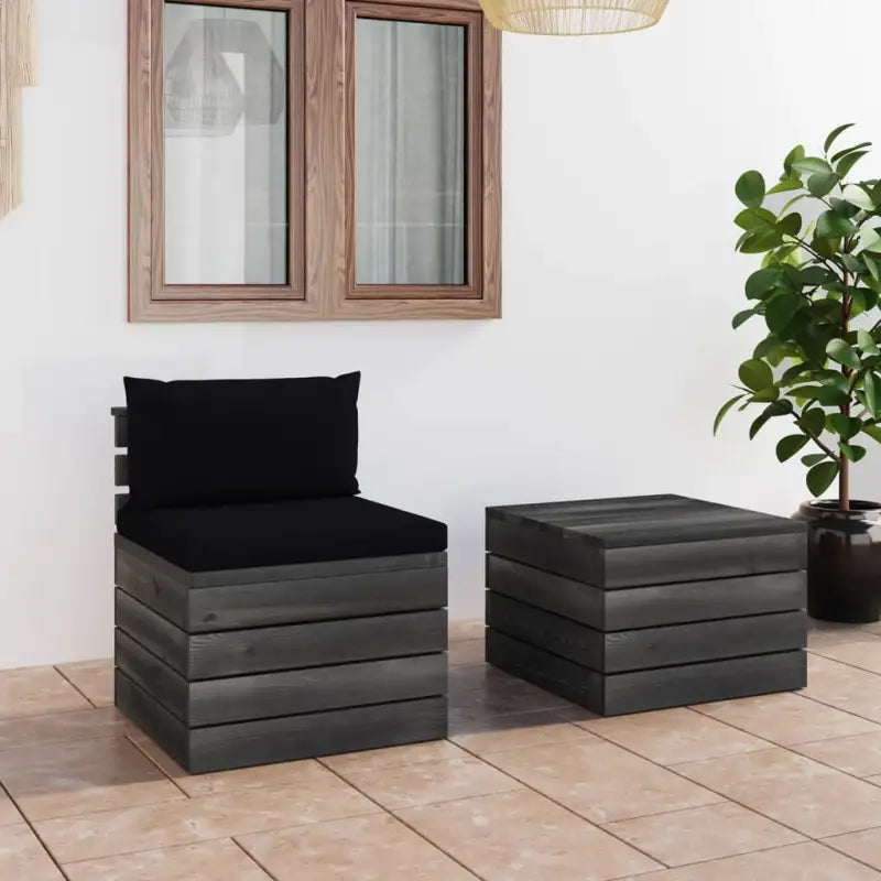 Pallet tuinset van massief grenenhout met kussens voor ontspanning - Tuinsets