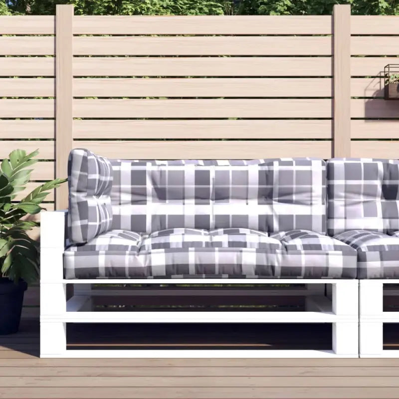 Palletkussens voor een frisse uitstraling en behouden oorspronkelijke vorm - Grijs ruitpatroon / 3 - Stoelkussens