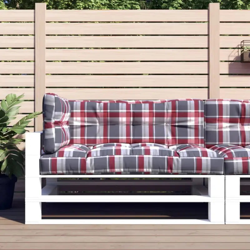 Palletkussens voor een frisse uitstraling en behouden oorspronkelijke vorm - Rood ruitpatroon / 3 - Stoelkussens