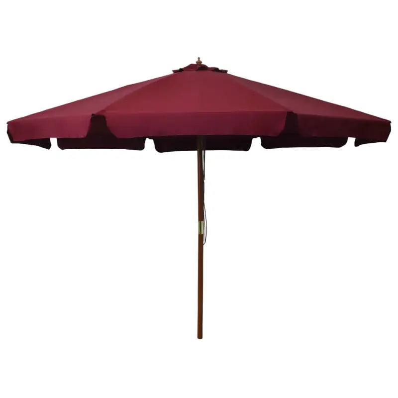 Parasol met houten paal voor schaduw en buiten genieten - Bordeauxrood / 1 - Parasols en zonneschermen