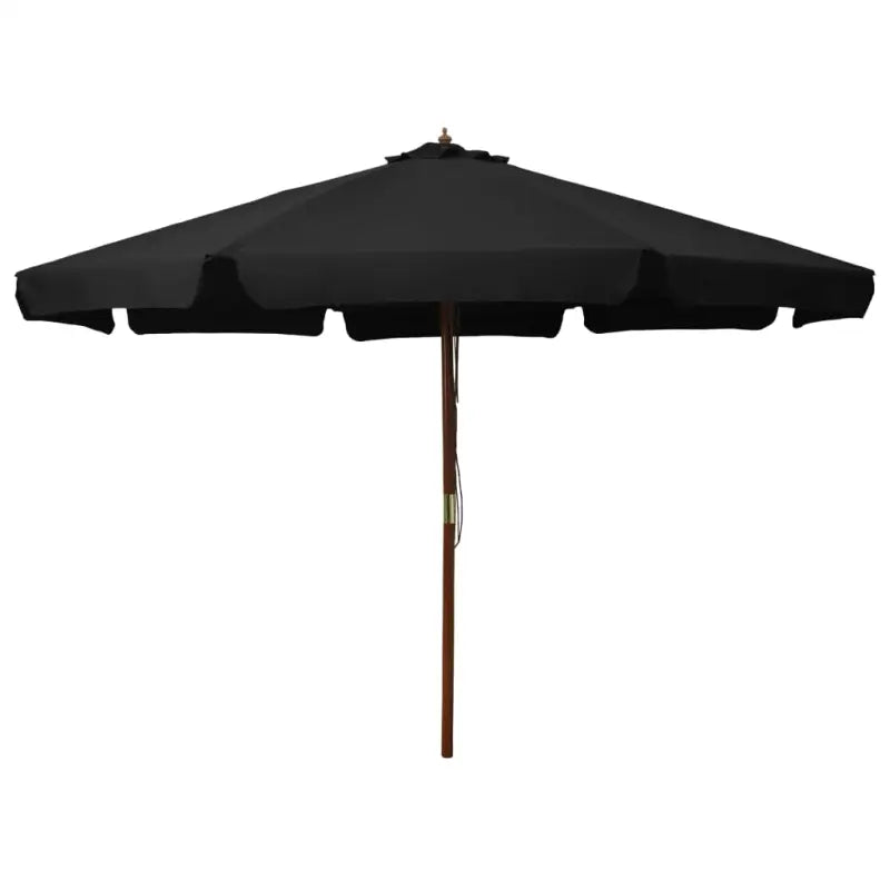 Parasol met houten paal voor schaduw en buiten genieten - Zwart / 1 - Parasols en zonneschermen