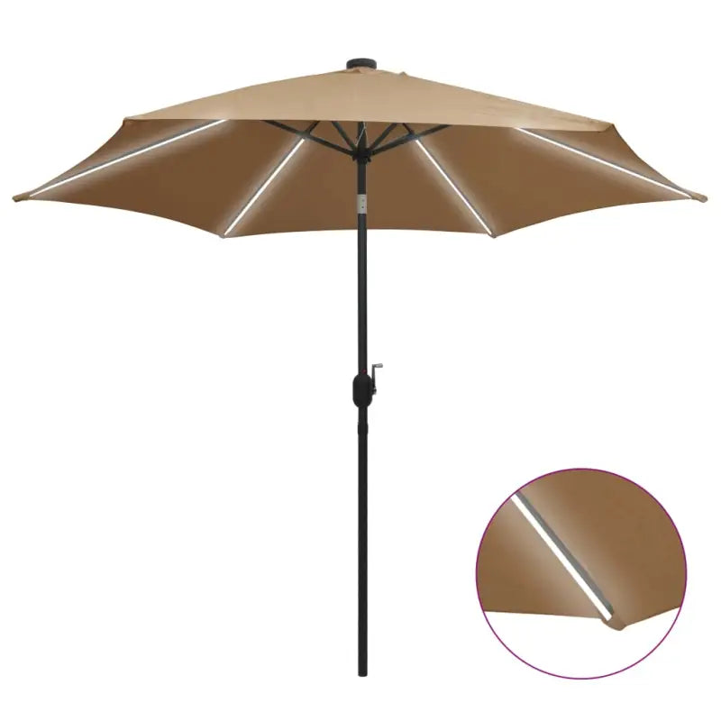 Parasols met aluminium paal voor vlakke ondergrond en UV-bescherming - Taupe / 1 - Parasols en zonneschermen