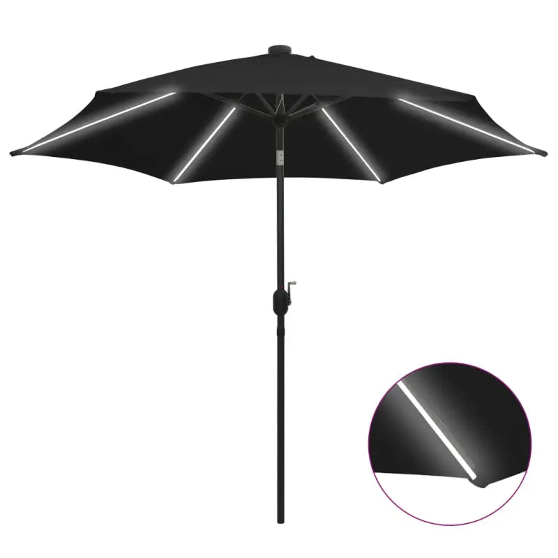 Parasols met aluminium paal voor vlakke ondergrond en UV-bescherming - Zwart / 1 - Parasols en zonneschermen