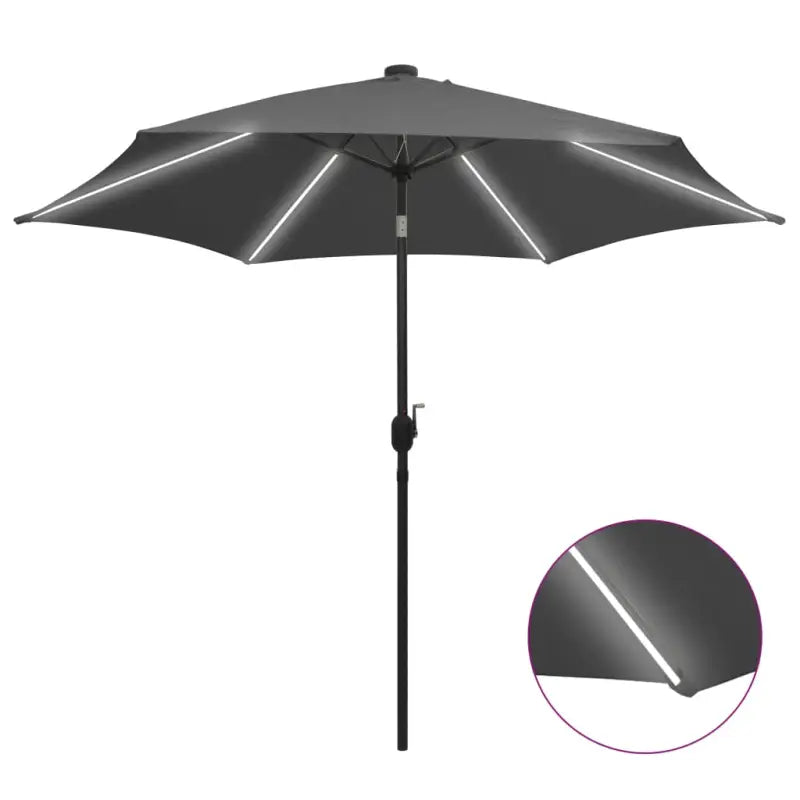 Parasols met aluminium paal voor vlakke ondergrond en UV-bescherming - Antraciet / 1 - Parasols en zonneschermen