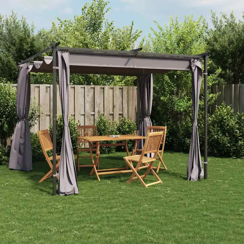Partytent en prieël met stabiele stalen constructie - Antraciet / 3 x 3 m / 1 - Partytenten & prieëlen
