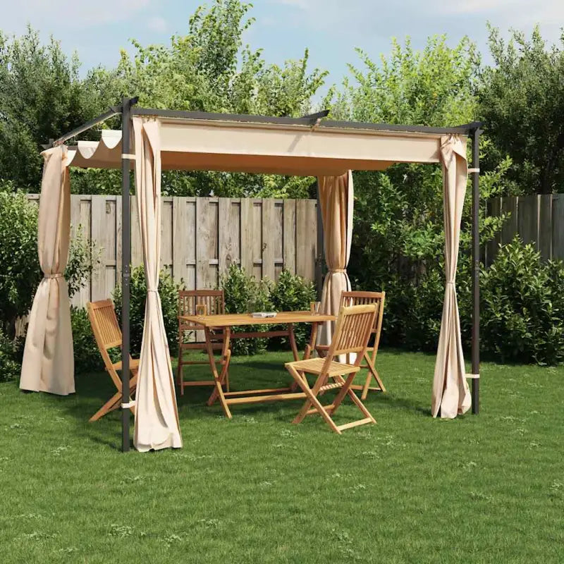 Partytent en prieël met stabiele stalen constructie - Crème / 3 x 3 m / 1 - Partytenten & prieëlen