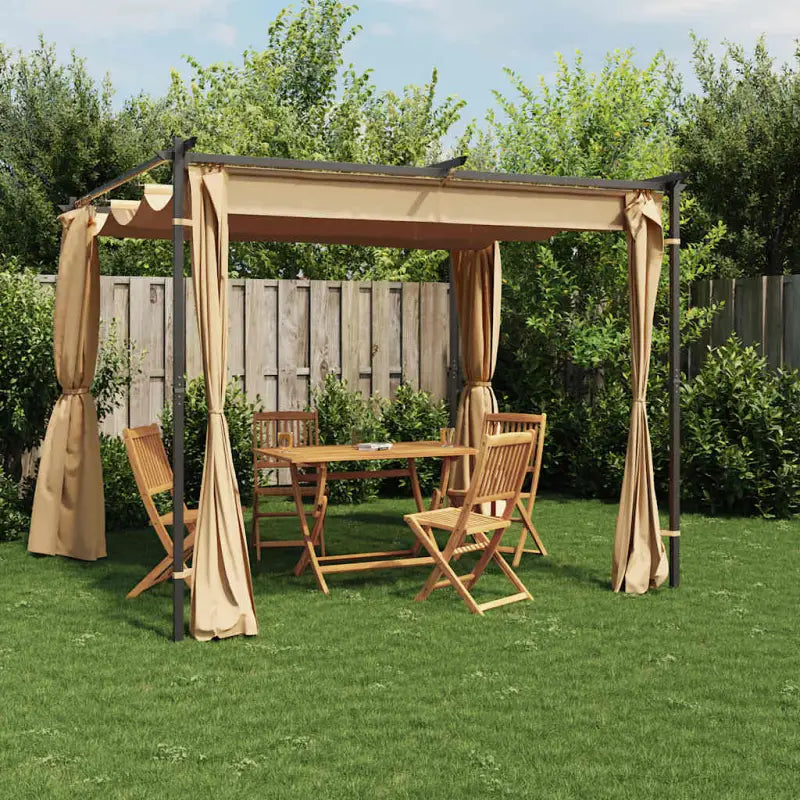 Partytent en prieël met stabiele stalen constructie - Taupe / 3 x 3 m / 1 - Partytenten & prieëlen