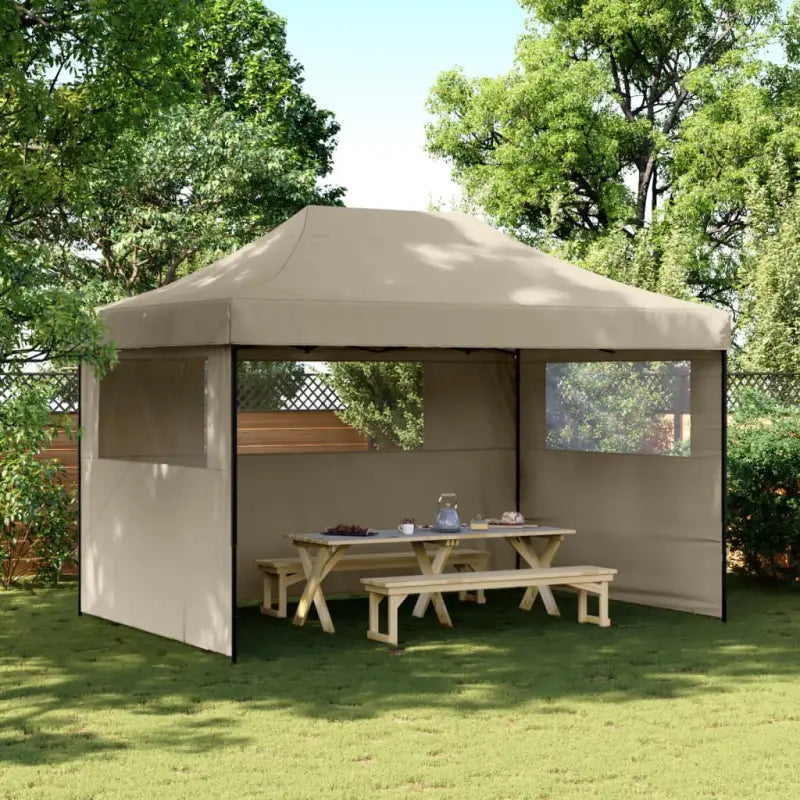 Partytent met 600d Oxford stof voor buitenactiviteiten - Taupe / 1 / met 3 zijwanden - Partytenten & prieëlen