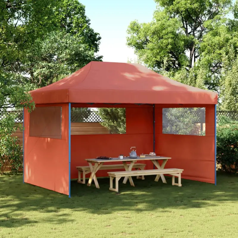 Partytent met 600d Oxford stof voor buitenactiviteiten - Terracotta / 1 / met 3 zijwanden - Partytenten & prieëlen