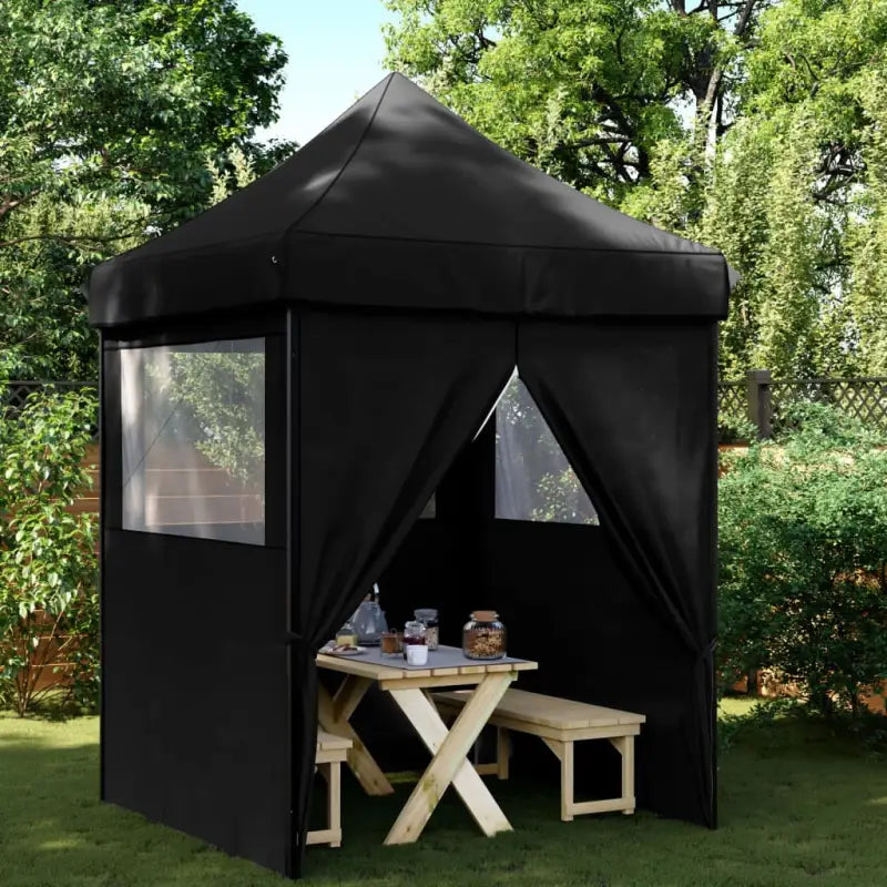 Partytent met 600d Oxford stof voor buitenevenementen en feesten - Zwart / 1 / met 4 zijwanden - Partytenten & prieëlen