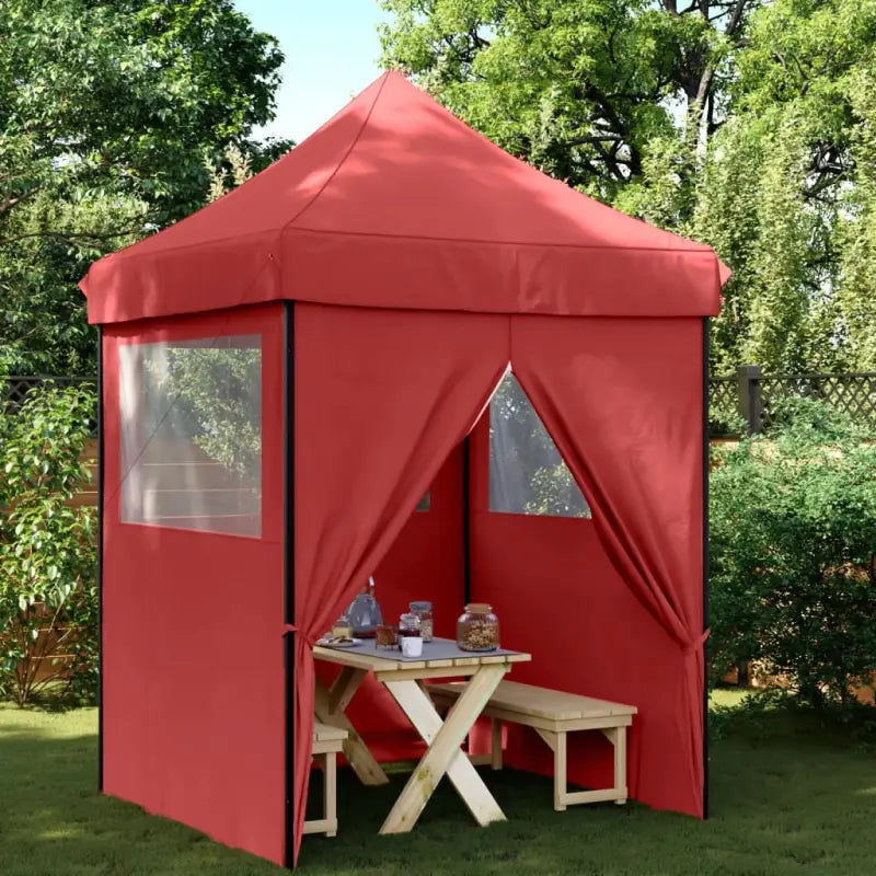 Partytent met 600d Oxford stof voor buitenevenementen en feesten - Bordeauxrood / 1 / met 4 zijwanden - Partytenten &