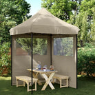 Partytent met 600d Oxford stof voor buitenevenementen en feesten - Taupe / 1 / met 2 zijwanden - Partytenten & prieëlen