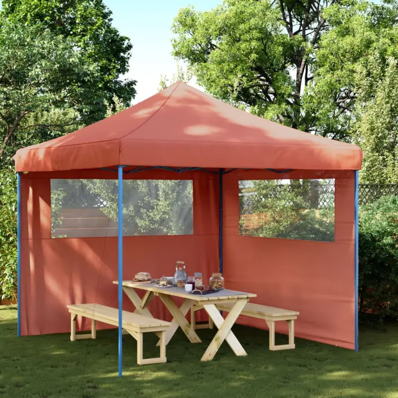 Partytent met roestvrij stalen frame voor buiten en tuinactiviteiten - Terracotta / 1 / met 2 zijwanden - Partytenten &