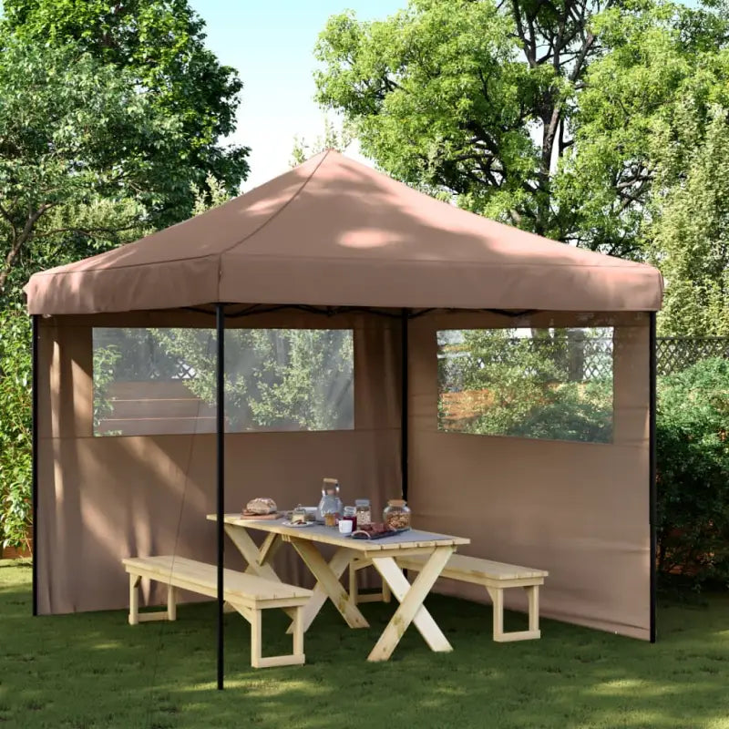 Partytent met roestvrij stalen frame voor buiten en tuinactiviteiten - Bruin / 1 / met 2 zijwanden - Partytenten &