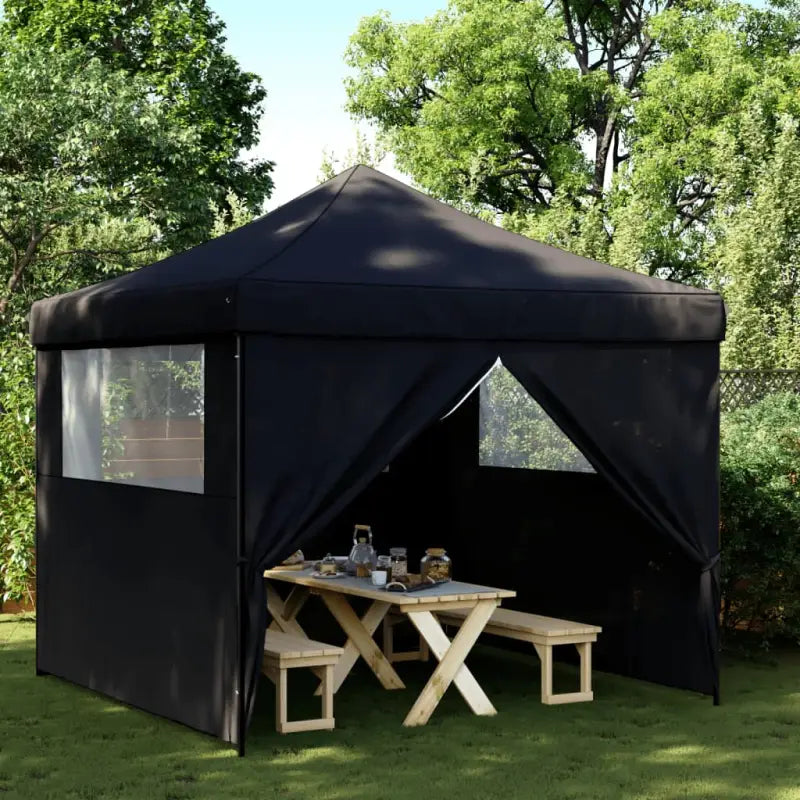 Partytent met roestvrij stalen frame voor buiten en tuinactiviteiten - Zwart / 1 / met 4 zijwanden - Partytenten &