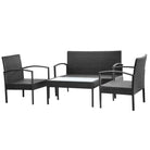 PE-rattan tuinmeubelset met brede en diepe zittingen voor stijlvolle tuinen - Tuinsets
