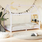 Peuter- en kinderbed met massief grenenhout en boomhut-stijl - Wit / 80 x 160 cm - Peuter- & kinderbedden