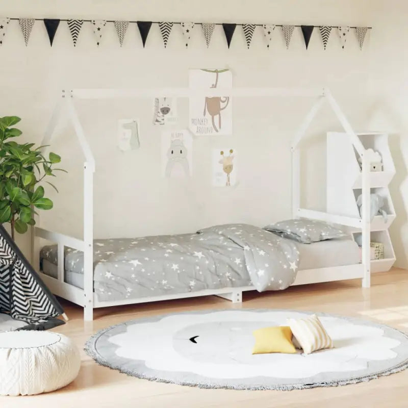 Peuter en kinderbed met massief grenenhout voor een gezellige slaapkamer - Wit / 80 x 200 cm - Peuter- & kinderbedden