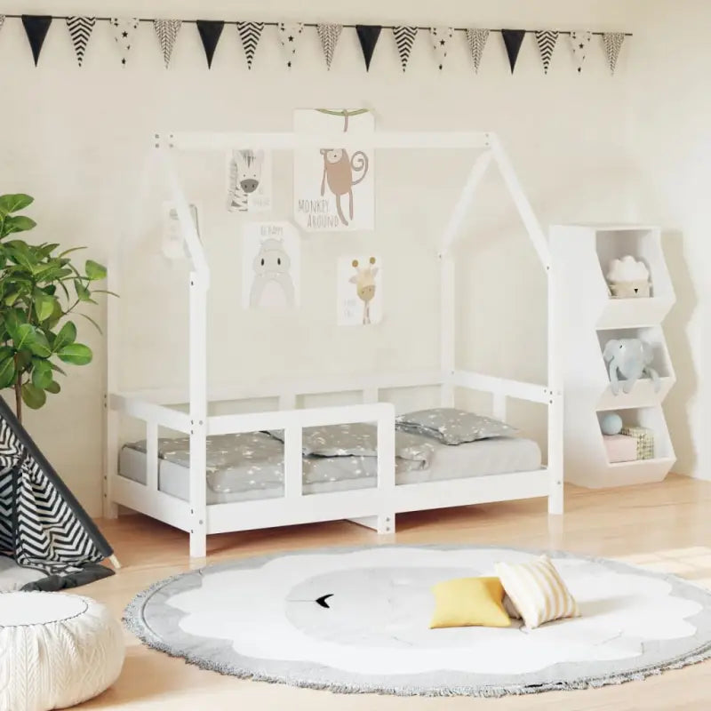 Peuter en kinderbed met massief grenenhout voor een gezellige slaapkamer - Wit / 70 x 140 cm - Peuter- & kinderbedden