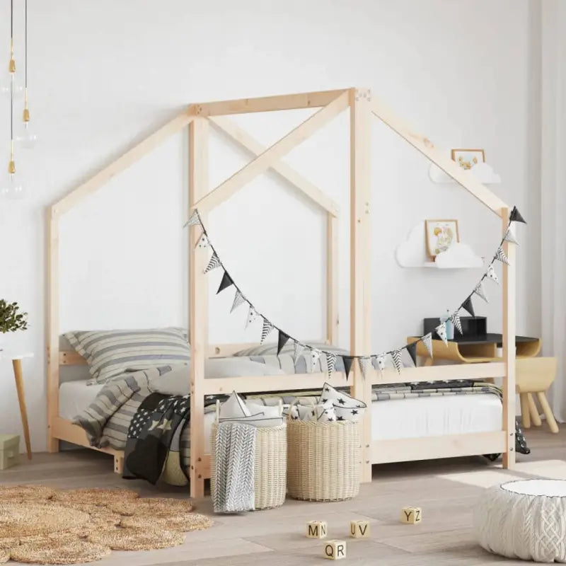 Peuter en kinderbed met massief grenenhout voor een gezellige slaapkamer - Naturel / 2 x (70 x 140) cm - Peuter- &