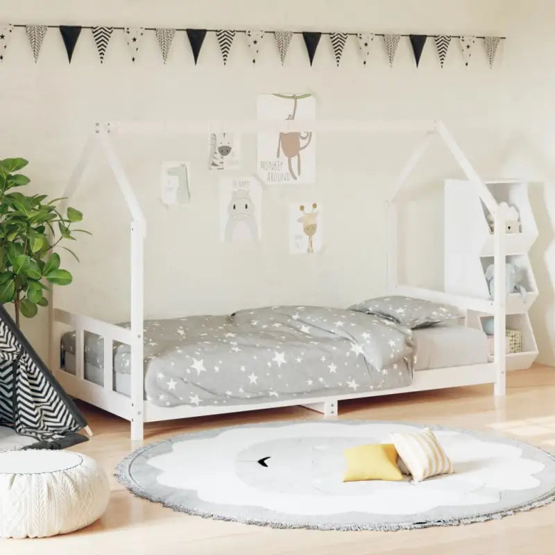 Peuter en kinderbed met massief grenenhout voor een gezellige slaapkamer - Wit / 90 x 200 cm - Peuter- & kinderbedden
