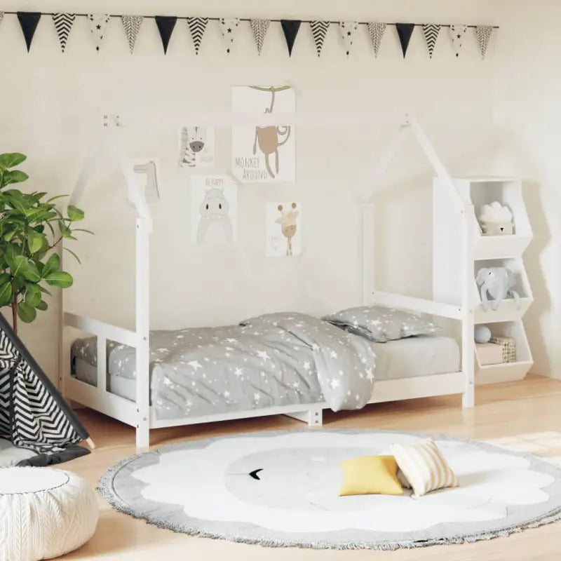 Peuter en kinderbed met massief grenenhout voor een gezellige slaapkamer - Wit / 80 x 160 cm - Peuter- & kinderbedden