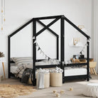 Peuter en kinderbed met massief grenenhout voor een gezellige slaapkamer - Zwart / 2 x (70 x 140) cm - Peuter- &