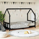 Peuter en kinderbed met massief grenenhout voor een gezellige slaapkamer - Zwart / 90 x 200 cm - Peuter- & kinderbedden