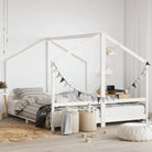 Peuter en kinderbed met massief grenenhout voor een gezellige slaapkamer - Wit / 2 x (90 x 200) cm - Peuter- &