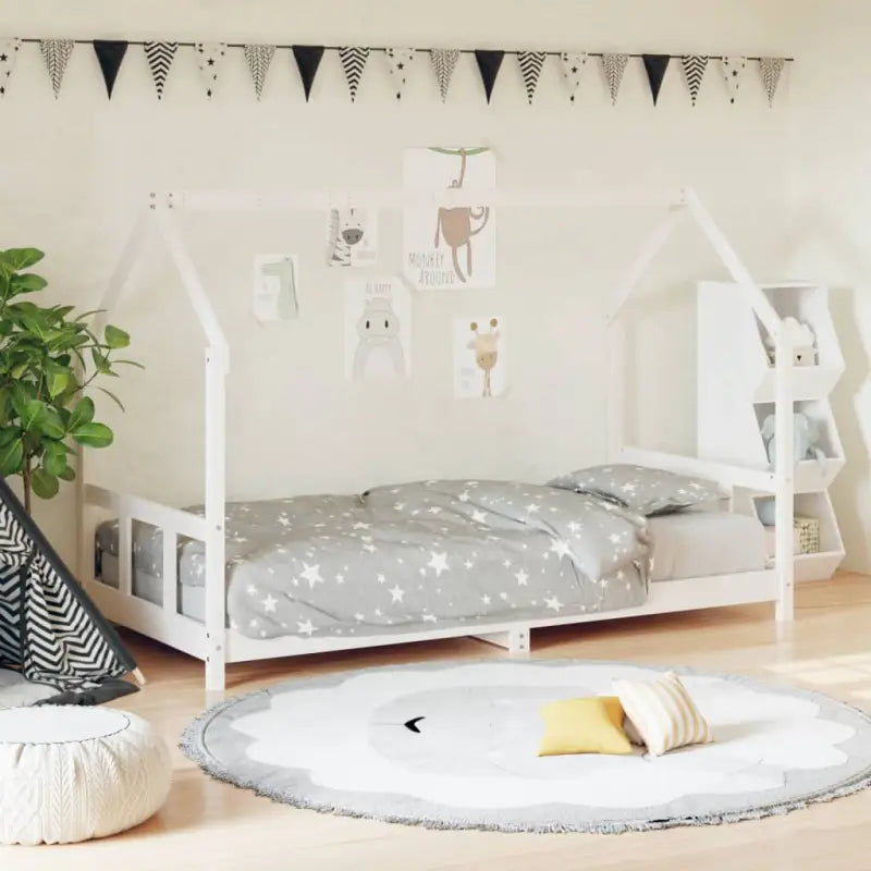 Peuter en kinderbed met massief grenenhout voor een gezellige slaapkamer - Wit / 90 x 190 cm - Peuter- & kinderbedden