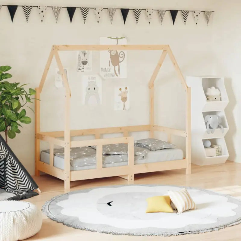Peuter en kinderbed met massief grenenhout voor een gezellige slaapkamer - Naturel / 70 x 140 cm - Peuter- &