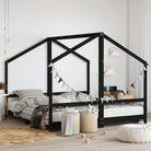 Peuter en kinderbed met massief grenenhout voor een gezellige slaapkamer - Zwart / 2 x (90 x 190) cm - Peuter- &