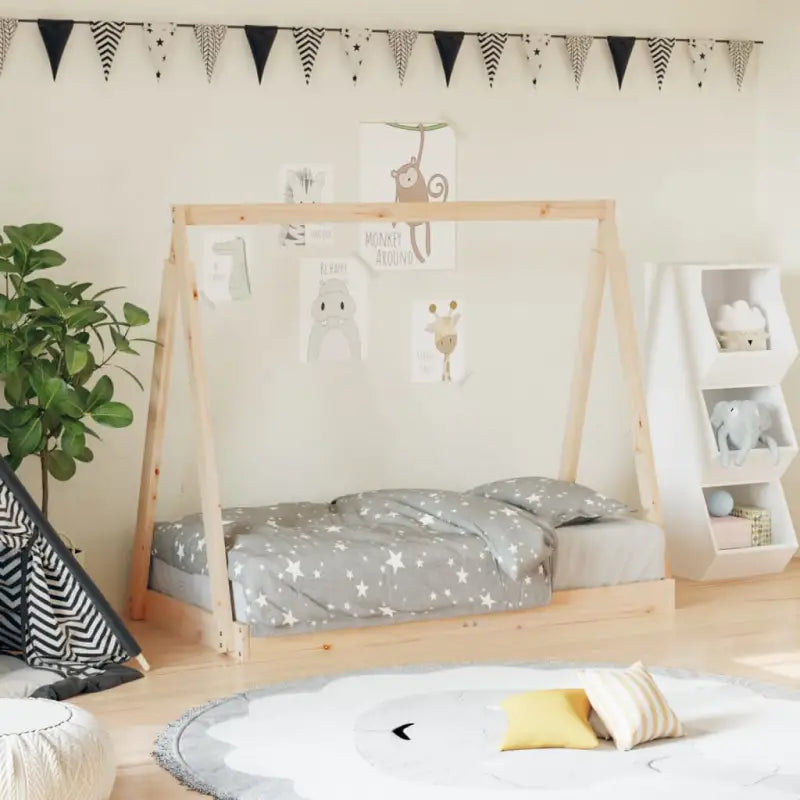 Peuter- En Kinderbed Met Massief Grenenhout Voor Een Knus Thema - Naturel / 70 x 140 cm - Peuter- & kinderbedden