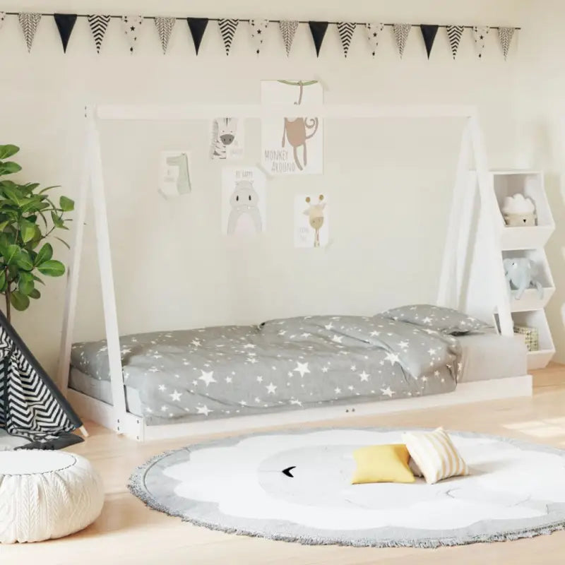 Peuter- En Kinderbed Met Massief Grenenhout Voor Een Knus Thema - Wit / 90 x 200 cm - Peuter- & kinderbedden