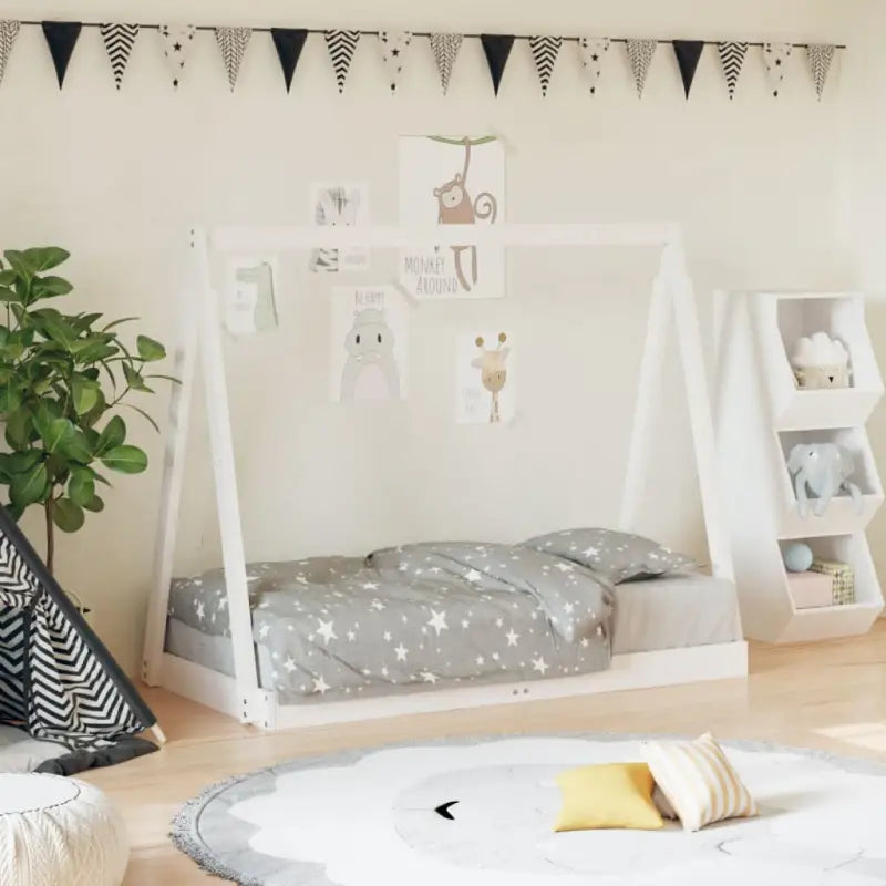 Peuter- En Kinderbed Met Massief Grenenhout Voor Een Knus Thema - Wit / 70 x 140 cm - Peuter- & kinderbedden