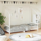 Peuter en Kinderbed met massief grenenhout voor een natuurlijke slaapkamer - Wit / 80 x 200 cm - Peuter- & kinderbedden
