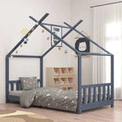 Peuter- en kinderbedden met massief grenenhout voor kinderen jonger - Grijs / 80 x 160 cm - Peuter- & kinderbedden