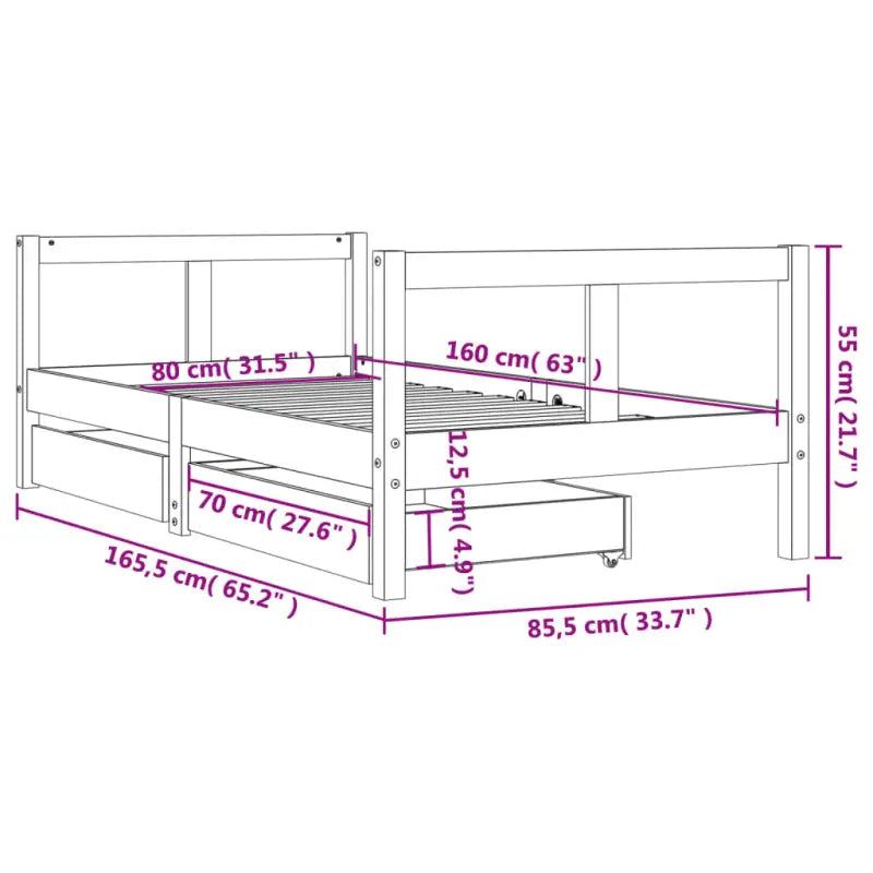 Peuter- en kinderbedden van massief grenenhout met tijdloos design - Peuter- & kinderbedden