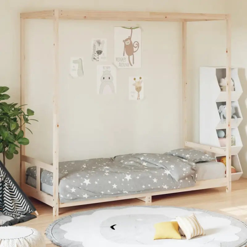 Peuterbed met massief grenenhout voor een natuurlijke slaapkamer - Naturel / 80 x 200 cm - Peuter- & kinderbedden