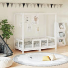 Peuterbed met massief grenenhout voor een natuurlijke slaapkamer - Wit / 70 x 140 cm - Peuter- & kinderbedden