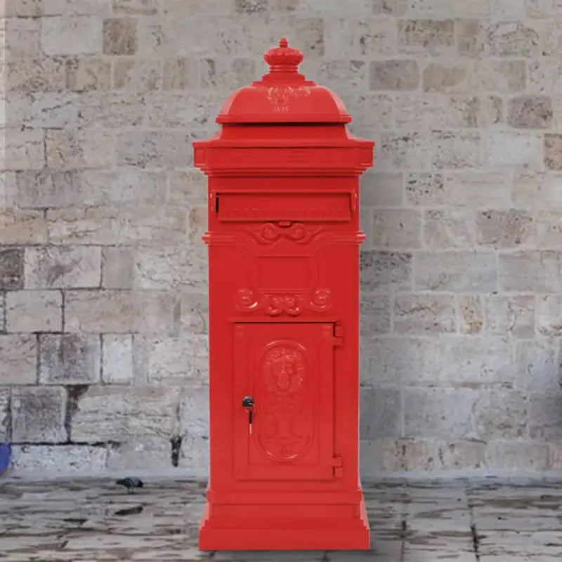 Pilaar brievenbus in vintage stijl voor tuin of entree - Rood - Brievenbussen