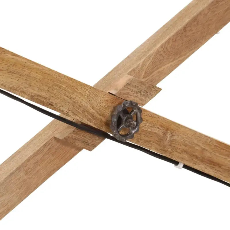 Plafondlamp in industriële stijl met massief mangohout en verweerd rood - Lampen